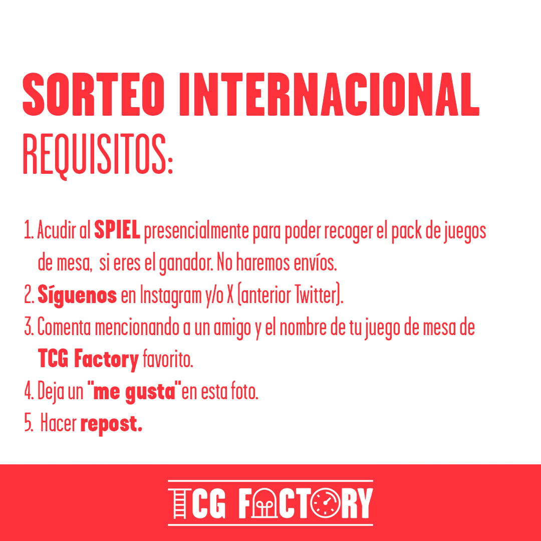 Tcgfactory's tweet photo. 🥳¡Comenzamos la cuenta atrás para SPIEL 2023!
⭐ ¿Quieres conseguir un pack de nuestros juegos de mesa ya publicados?
👀 En las imágenes te lo contamos todo
#interntionalgiveaway #Spiel23 #sorteo https://t.co/IKdeLgFQTk