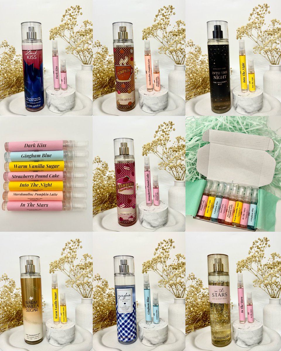 mnlbestdeals's tweet photo. WTS / LFB PH

Bath &amp; Body Works Mist Perfume Decant - Available in 5ml and 10ml

• 5 ml = 25 php
• 10 ml = 45 php
* if cod + fees, no pf. price all in

mop: gcash , mod: sdd / sco / ggx

t. dark kiss marshmallow pumpkin into the night strawberry warm vanilla gingham in stars https://t.co/MDWW2DLGdZ