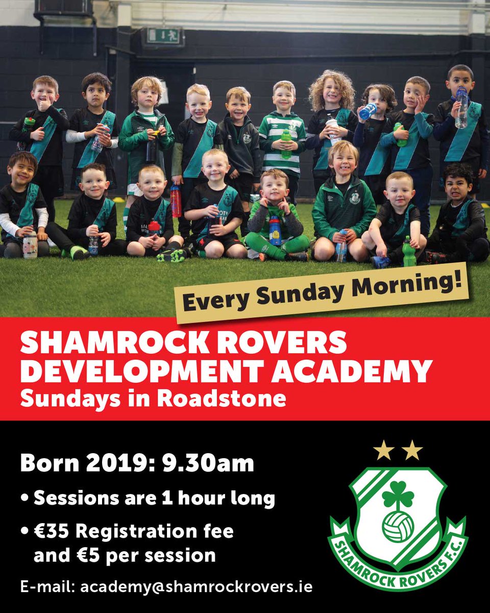 SRFCAcademy's tweet photo. The Development Academy is full for the Born 2017 & 2018 age groups but we still have places available for girls and boys born 2019. Just come along to Roadstone on Sunday and register. It's a great hour for the children #FunAndFootball https://t.co/CXFt8KEIXk