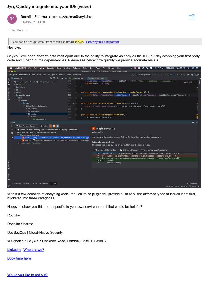 puputskov's tweet photo. If people don’t answer to your emails there is probably a reason for it and you should take a hint and stop sending them! @snyksec

So please remove me from your email lists and where ever else you have my contact information. I am not interested! #takeahint https://t.co/pPLtbno15d