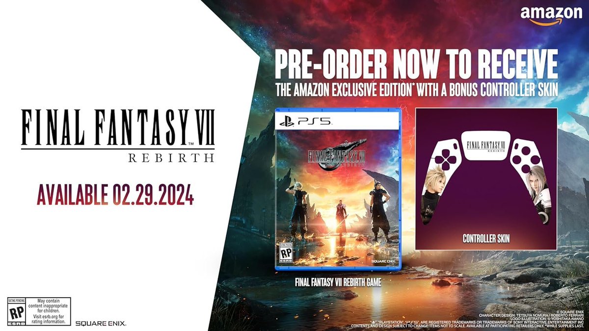 Wario64's tweet photo. Final Fantasy VII: Rebirth (PS5) preorder at GameStop includes an exclusive hat https://t.co/jW29mCfqE5 #ad 

Amazon controller skin https://t.co/Zo8RTe3aPG https://t.co/tOwUWT5Fcd