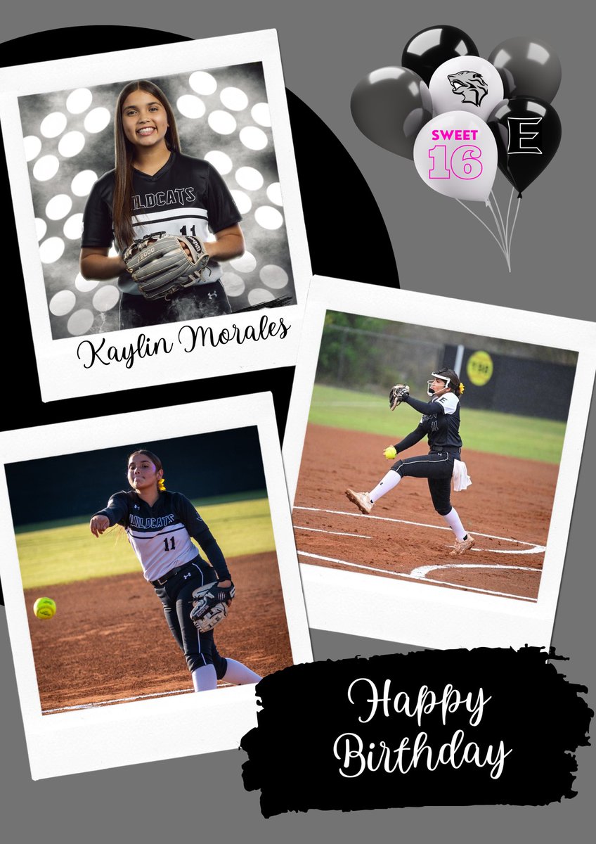 🥎🤍🖤SWEET SWEET 16🖤🤍🥎
HAPPY BIRTHDAY KAYLIN MORALES 
We wish you a very Happy Birthday! May your day be filled with lots and lots love 💕