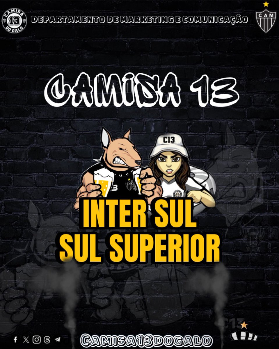 CAMISA 13 DO GALO 

🏴 SUPERIOR SUL 🏴

Na partida desse sábado contra a equipe do Cuiabá, ficaremos localizados no setor INTER SUL!!