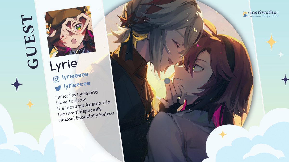 ☁️ GUEST SPOTLIGHT 🍃 Presenting the first Guest Page Artist in our lineup, @lyrieeeee! We were entranced by the vivid colors of her works! 🥺 Can you deduct which Anemo boy holds her heart captive? 🔍👀 Let's follow the evidence! 🐾 #GenshinImpact