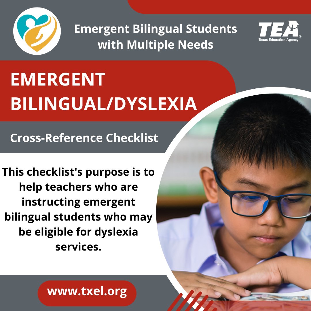 The purpose of this checklist is to help teachers who are instructing emergent bilingual students who may be eligible for dyslexia services. #emergentbilingual #englishlearners #texaseducationagency