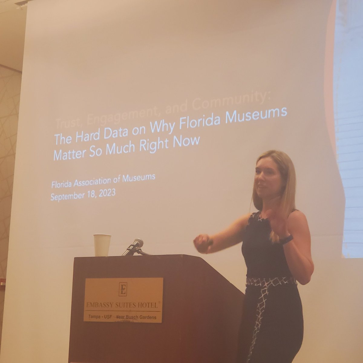 PorchiaMuseM's tweet photo. @cdilly HUGE thanks for your audacious warmth and support of @UFMuseumStudies Colloquium studies @flamuseums keynote luncheon.  We are big fans!! Your keynote was stellar. https://t.co/a2KioOJzAi