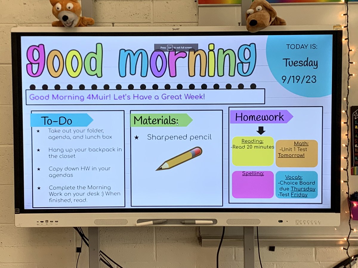 LH_Millington's tweet image. Best way to start the day is to post the plan and expectations for the day. Awesome use of planning and including positive messages first thing in the morning. Way to go Millington teachers! 📓✏️📚#morningwork #classschedule #positivemessages #longhillpride