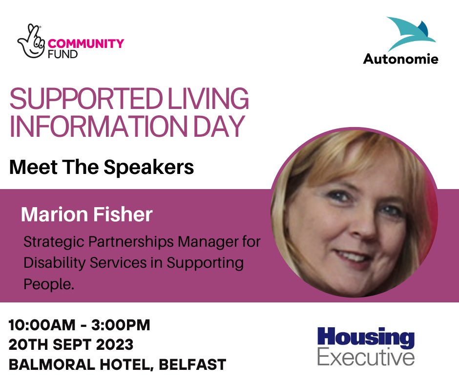 <a href="/CFR_Law/">CleaverFultonRankin</a> <a href="/nihecommunity/">Housing Executive</a> Keynote speakers include Lynn Donnelly, <a href="/setrust/">South Eastern Trust</a> and Marion Fisher, <a href="/nihecommunity/">Housing Executive</a> 

#AutonomieSILD2023