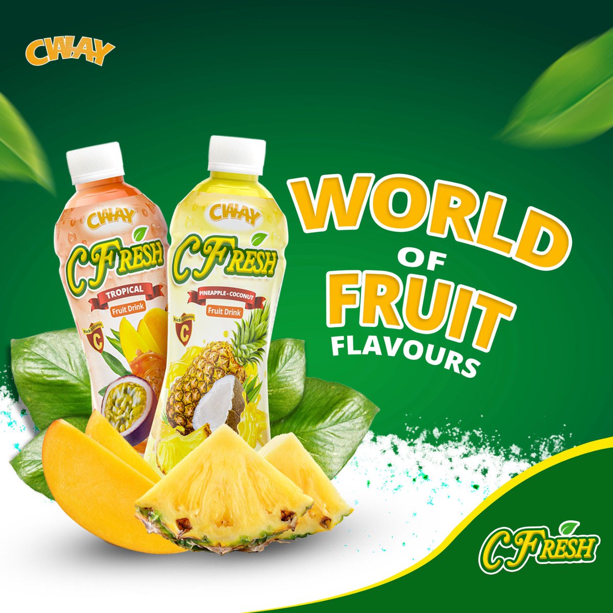 cfreshjuice's tweet photo. Unleash your inner flavour explorer and embark on a sip-tacular expedition through the CFresh juice universe.

From the burst of tropical fruits flavour, to the Pineapple-Coconut infusion, we've bottled up natural fruit flavours just for you.

#TropicalFruits #PineappleCoconut https://t.co/ikJ2uJes54