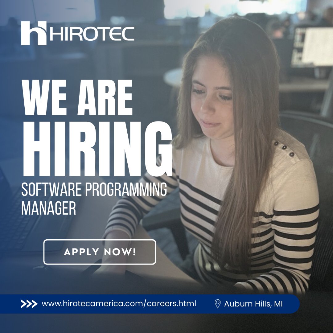 HIROTEC_AMERICA's tweet photo. 📢We are hiring! Find your next career move with HIROTEC America in Auburn Hills, MI. These two positions are just a few of the great roles we have available! For more information on all of our opportunities, visit our careers page 🔗https://t.co/qINKFDMfoj #BEaHIRO https://t.co/EfuSYnYxFu