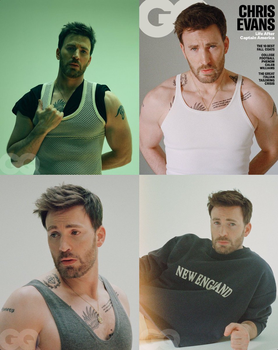 Morning made because Chris Evans in <a href="/GQMagazine/">GQ Magazine</a>. Pain Hustlers October 27!

📸: Stevie Dance