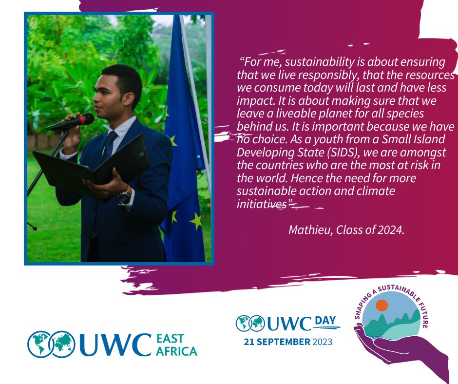 uwc_ea's tweet photo. In preparation to celebrate #UWCDay2023 we asked members of our community to share their understanding and experience around this year's theme "Shaping a Sustainable Future". 
#UWCEA #UWC #UWCDay #Sustainability #Peace #Tanzania #Moshi #Arusha https://t.co/CKmFYDccmx