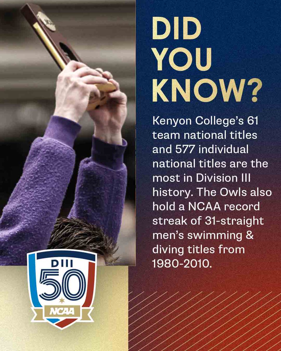DID YOU KNOW❓

The trophy cases are pretty full in Ohio.

#DIII50 | #WhyD3