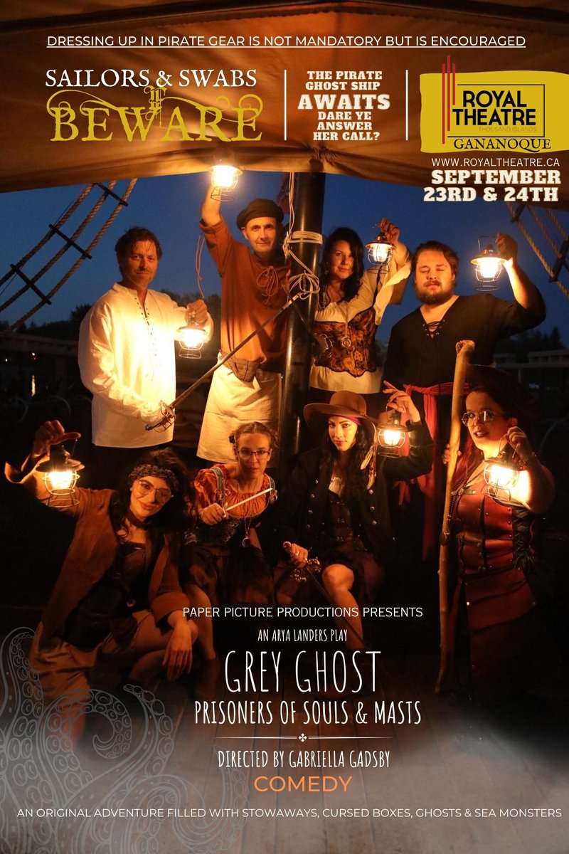 Yar! Happy #TalkLikeAPirateDay ! Why not celebrate by coming to see a #pirateshow ! We're in #gananoque this weekend only! #greyghostprisonersofsouls #theatre #ontario