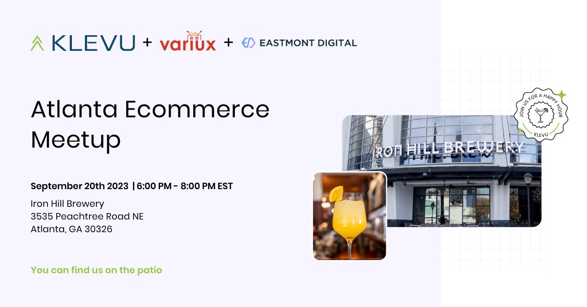 Join us tomorrow for our September Atlanta Ecommerce Meetup!

Come join us on the patio, enjoy some drinks, and meet other people in the industry. RSVP below to join!
hubs.li/Q022Ht9K0

#Ecommerce #ATL #Networking