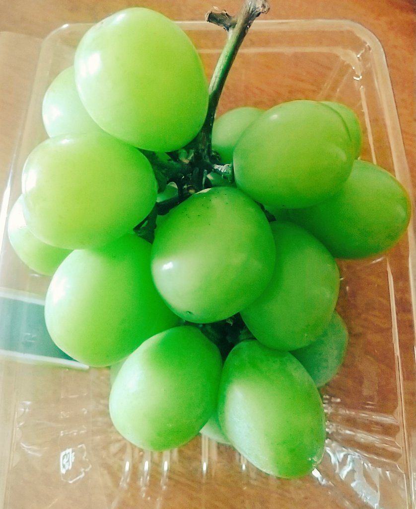 Lotus_Bangohan's tweet photo. 遂に発見！シャインマスカット500円！(ラピュタは本当にあったんだ的な)。気が狂いそうにクソ暑いだけで鬱陶しかった夏の唯一の産物。

玉ねぎとウインナー炒め(謎)
水菜のおひたし
キュウリのぬか漬
煮卵
イカとホタテ
ご飯
なめこのみそ汁

#おうちごはん
#映えないボクの晩ごはん https://t.co/fv79VQXOee