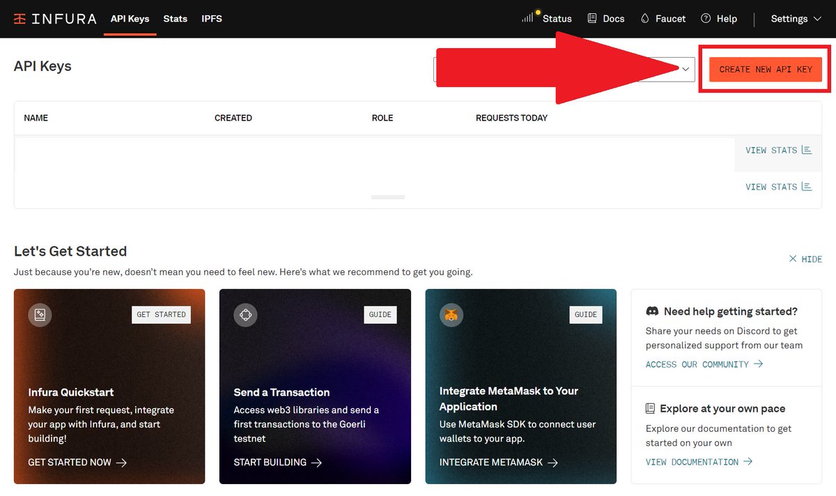 Earndrop_io's tweet photo. 5/13 

Infura Strategy ⚡continued..

Infura:
🔗https://t.co/D0Acv6VHoe

Private RPC Endpoints:
Step 1) Create Infura account
Step 2) Create Web3 API Key
Step 3) Copy private RPC URL
Step 4) Replace RPC URL with RPC URL from Infura

Repeat this process for any networks. https://t.co/s0ytRE2sAQ