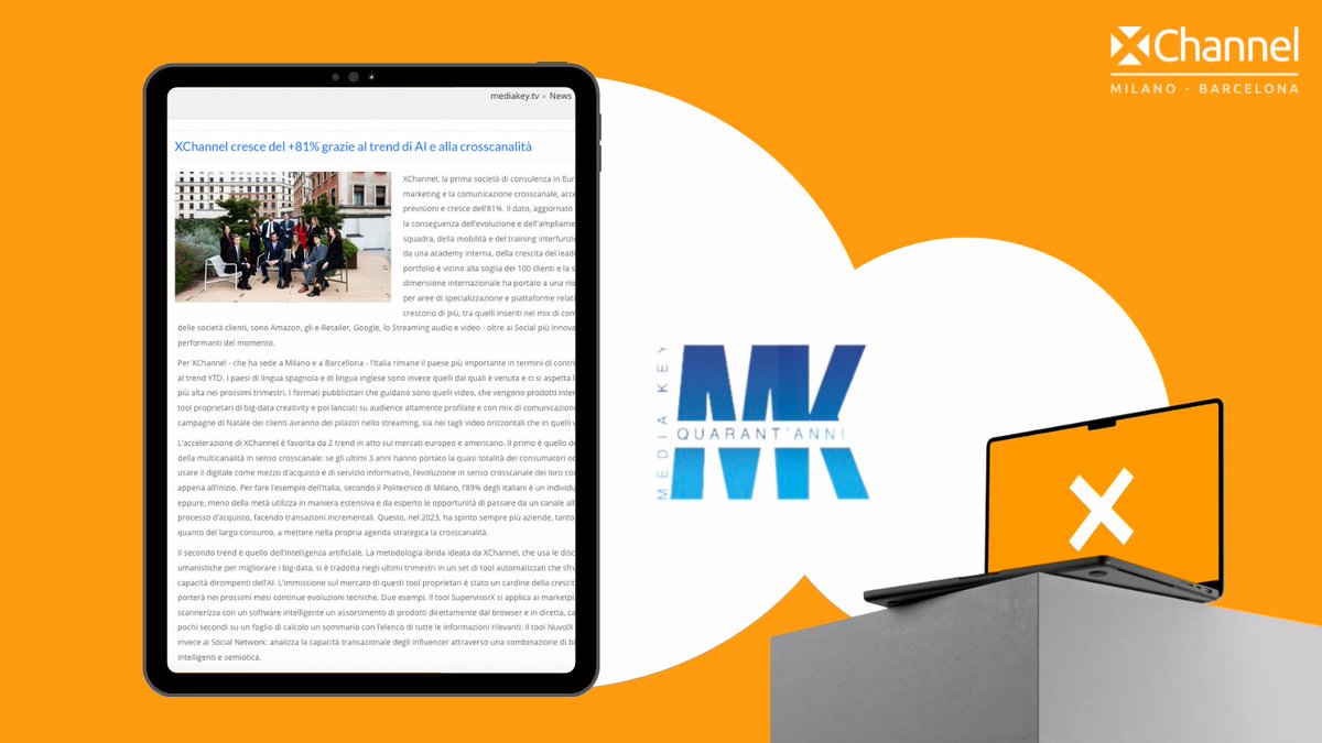 XChannelTweet's tweet image. La crescita di #XChannel in un'attenta #analisi su @GruppoMediaKey: + 81% grazie ai due trend di #AI e #Crosscanalità.

Leggi l'articolo completo e le parole di @federicorradini qui: bit.ly/3PJdKza