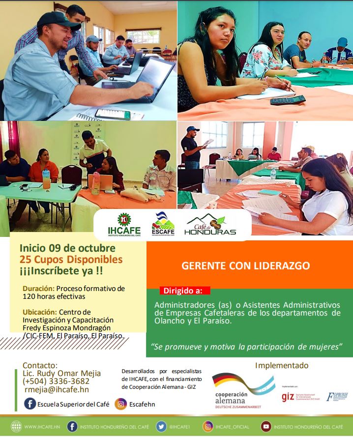 ¡Inscribete ya! y fórmate como un Gerente con liderazgo.
Cupo limitado.