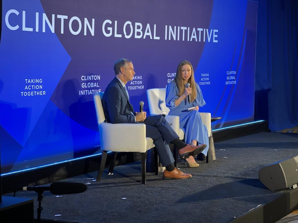 KathyHigginsLNC's tweet photo. What an honor to attend #CGI2023 alongside so many passionate leaders committed to improving our communities and our world. Kicking off Day 2 with Patti Miller and @2SmallToFail as we dive into discussions about children's health, climate resilience, and more. @ClintonGlobal https://t.co/4PSECyHlCh