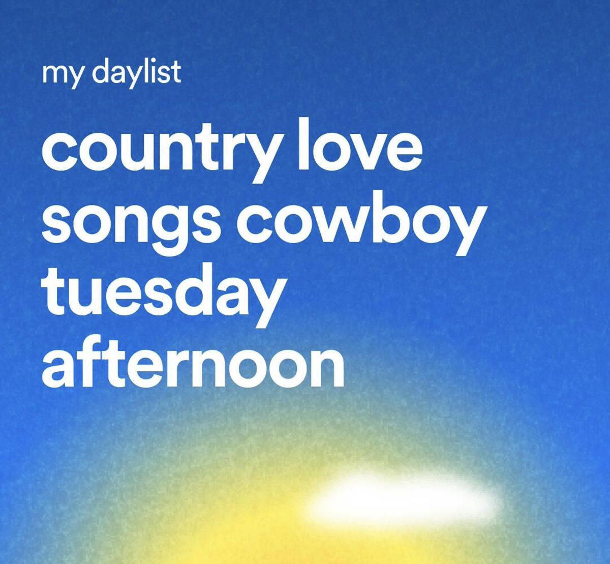 love a new way for @SpotifyUK to expose me yee haw to cowboy tuesdays 🤠 #daylist