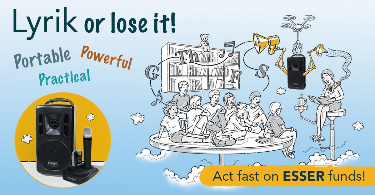 gofrontrow's tweet photo. School and district decision-makers, invest in the #Lyrik – a portable wireless sound system for versatile instruction. Maximize your #ESSERfunds before time runs out!

Learn more here: https://t.co/DmsvkjGPXl

#Edtech #edtechchat #audiosolution #education #edchat @boxlightinc https://t.co/EWcuN83SUC