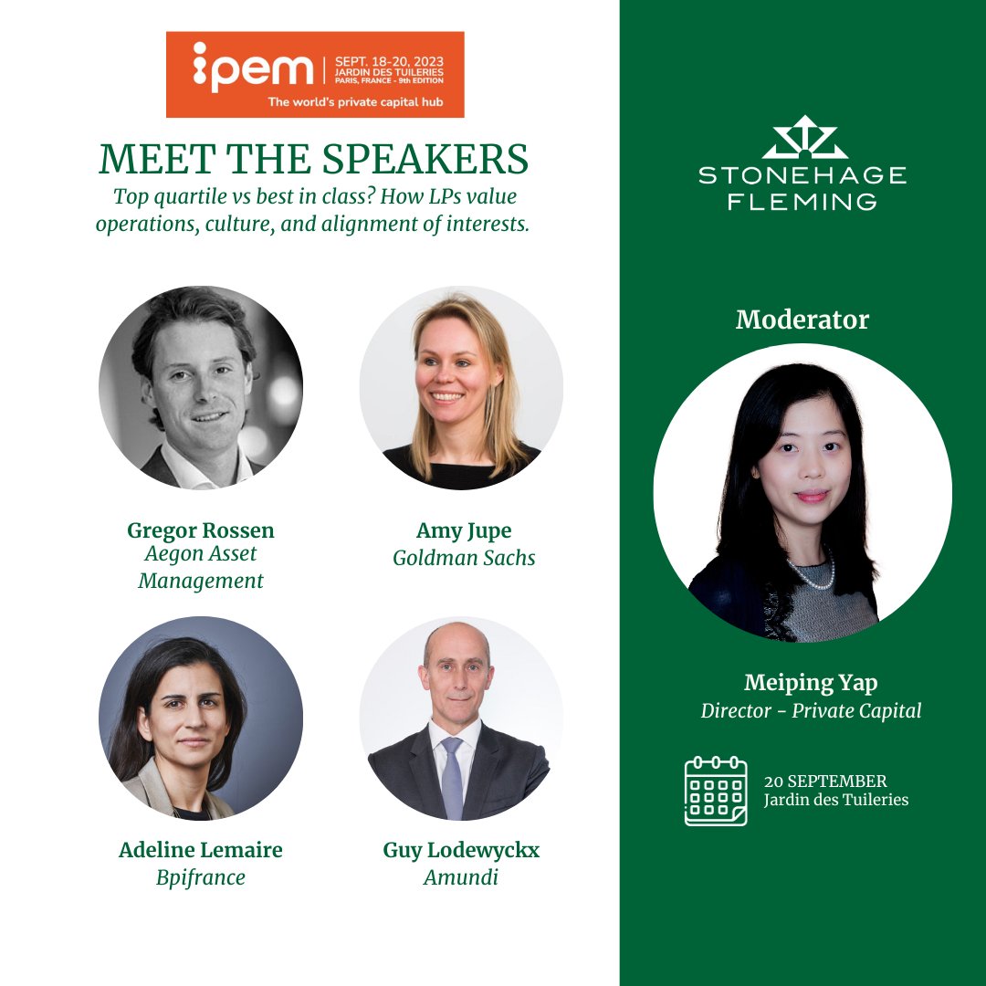 Top quartile vs best in class? This week, Director-Private Capital, Meiping Yap will moderate a panel discussion at the @IpemMarket Paris conference with a selection of distinguished speakers.

More details here: ipem-market.com/paris-2023/

#privatecapital #ipemparis2023 #paris