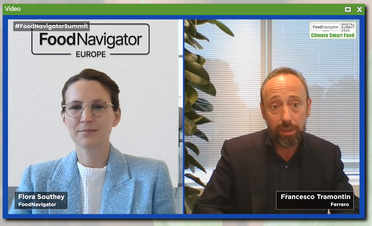 FoodNavigator's tweet photo. EU sustainability legislation will be impactful, Ferrero's Francesco Tramontin tells FoodNavigator's Climate Smart Food digital event. "It will help us within the industry to define what the common rules are." #FoodNavigatorSummit #transparency #duediligence https://t.co/LtmG1ZGchB