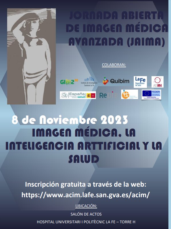 radeninternet's tweet photo. El próximo 8 de noviembre vuelve una nueva edición de la Jornada Abierta de Imagen Médica Avanzada (JAIMA) del Hospital Politécnico y Universitario La Fe. https://t.co/mUnpMcCgfY