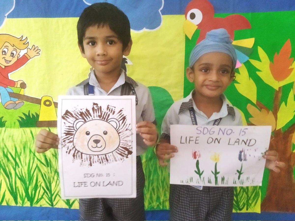 Ss of Grade LKG A  promoted SDG 15 Life On Land through creative fork painting #SDGWeek <a href="/pkdhillon08/">ParamjeetKaurDhillon</a> <a href="/charuchhabra2/">Dr. Charu Chhabra</a> <a href="/maltiduggal/">Malti Duggal</a> @Eshabhalla1 <a href="/RajvinderKaur_/">Rajvinder</a> <a href="/SeemaDutt9/">Seema Dutt</a> <a href="/kusamroslin/">Kusamroslin</a>