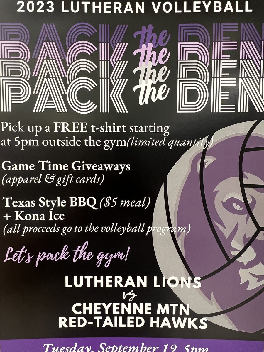 Hey LION NATION - IT'S GAME DAY &amp; PACK THE DEN for LuHi Volleyball!!
$7.00/Adults $5.00/Seniors &amp; K-12 CREDIT CARD AT GATE - NO CASH
Texas BBQ AND Kona Ice will be onsite
Watch here: fan.hudl.com/United-States/…
LET'S GO LIONS!!!