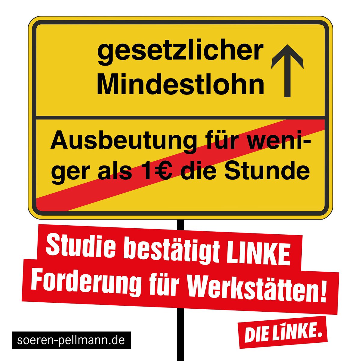 Schon lange sagt es die <a href="/Linksfraktion/">linksfraktion</a>: Löhne von 1 (ein!) Euro pro Stunde sind #Ausbeutung und keine #Anerkennung. Auch die Studie des <a href="/BMAS_Bund/">Bundesministerium für Arbeit und Soziales</a> kommt zum Schluss, dass #Menschen in #Werkstätten den Mindestlohn verdienen. Zeit wird’s!#inklusion #teilhabe #Behinderung