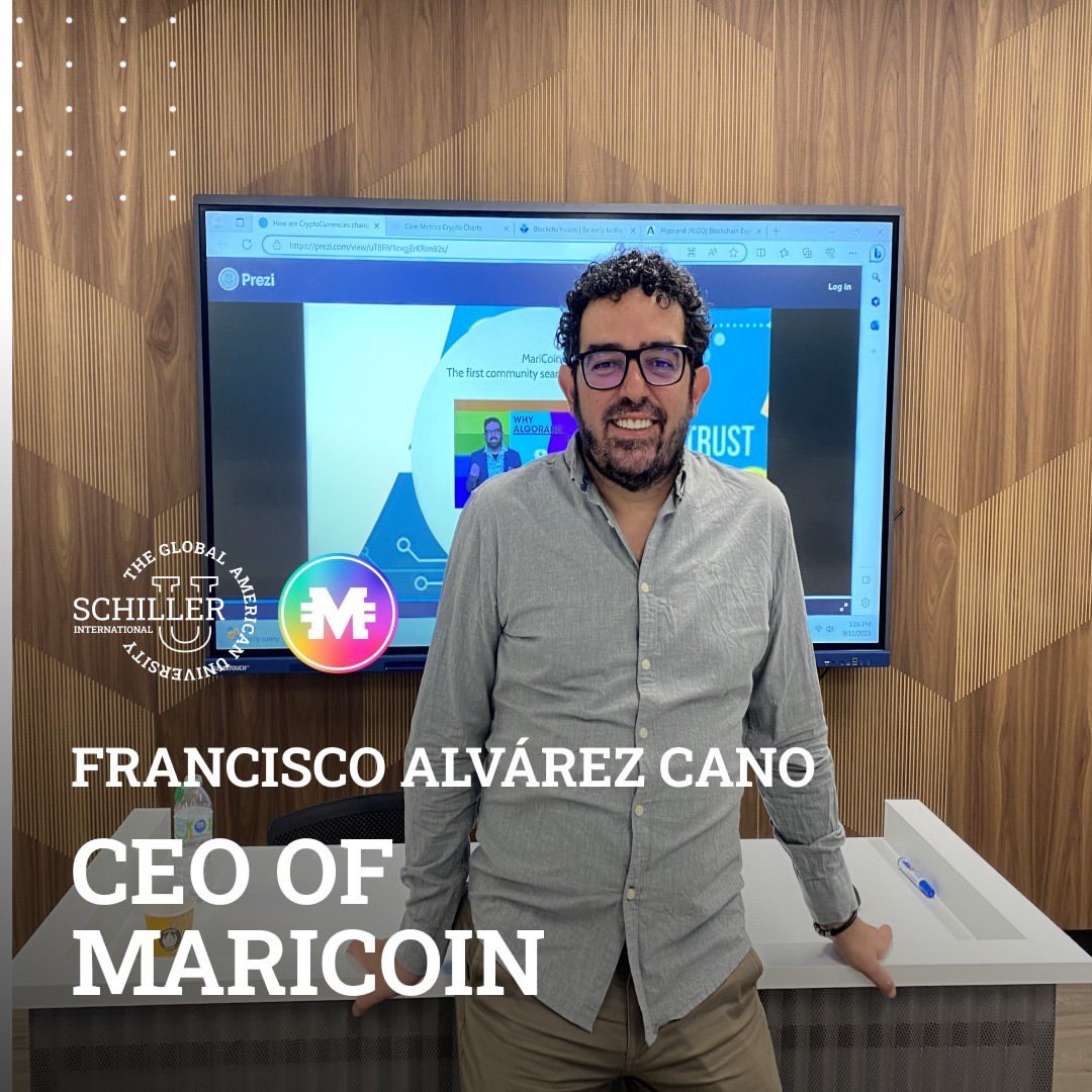 Nuestro CEO, Francisco Álvarez Cano, dio una charla en @Schiller_SIU sobre  el poder transformador de las criptomonedas, sobre cómo están remodelando  el mundo de las finanzas y explicó su potencial como alternativa