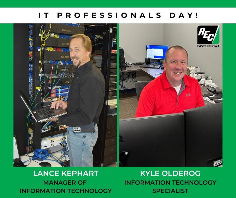 💻🌐Happy National Information Technology Professionals Day!

We appreciate Lance and Kyle who manage and maintain the essential systems and applications in our ever-changing digital world! 
👏 Join us in thanking them for their hard work!
#ITProfessionalsDay  #ITProDay