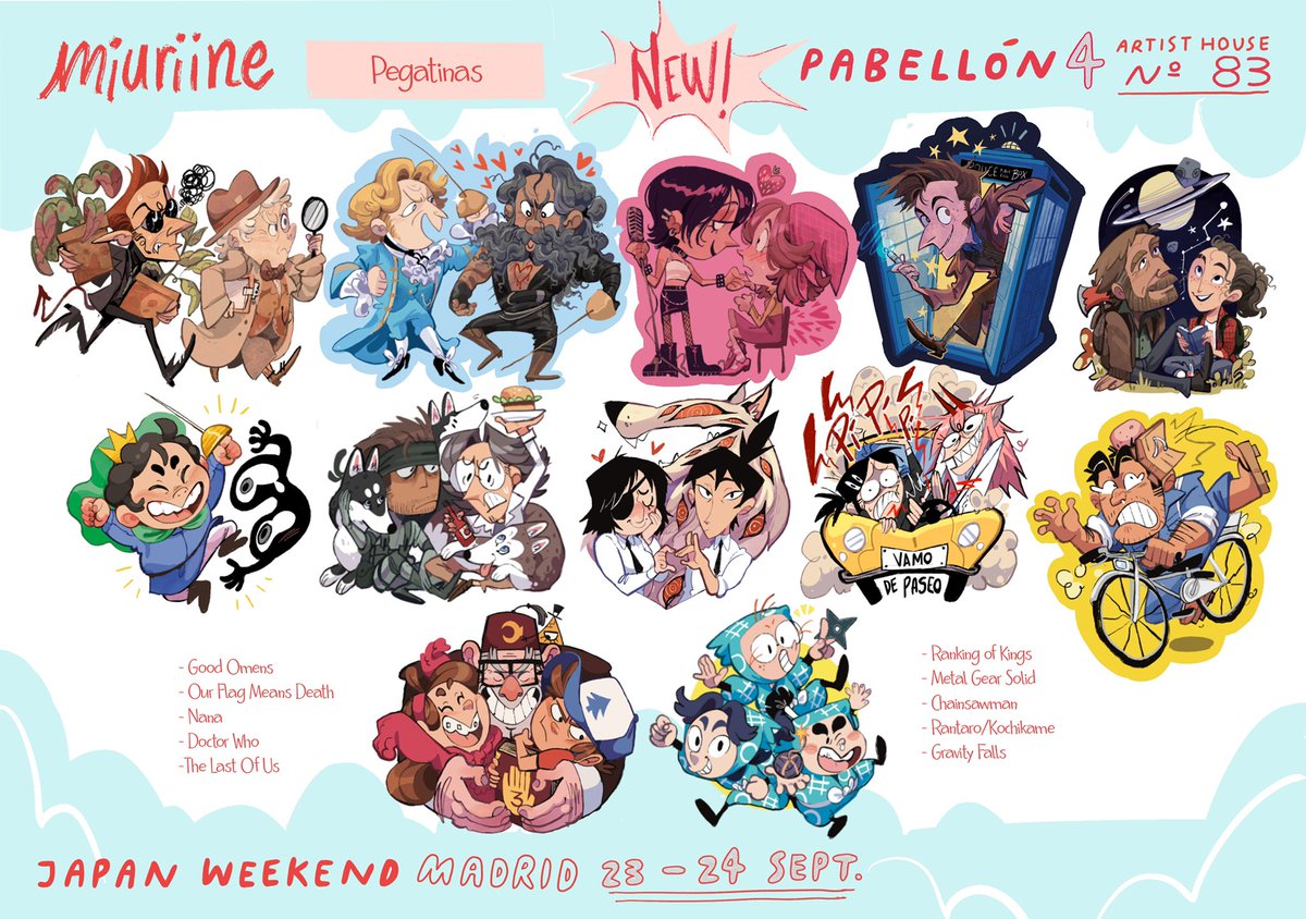 miuriine's tweet photo. @JW_Arte ¡Hola! 🎶 @phoskitty y yo estaremos en el stand nº83 de Artist House (Pabellón 4)  Dejo aquí parte de mi catálogo, pasad a saludarnos! 💓 https://t.co/AECdPT4Aa1