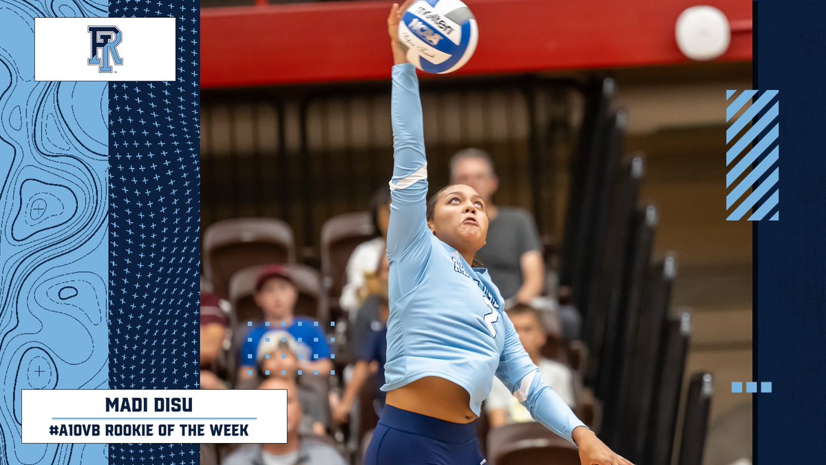 atlantic10's tweet photo. The #A10VB Rookie of the Week, @rhodyvball freshman Madi Disu...

🏐 Posted 3.82 kills per set across three-match slate
🏐 Generated career-high 24 kills in win over American
🏐 Key factor in Rhody closing out weekend 2-1

📰: https://t.co/0AwY15qbkB https://t.co/deEAsIvQJL