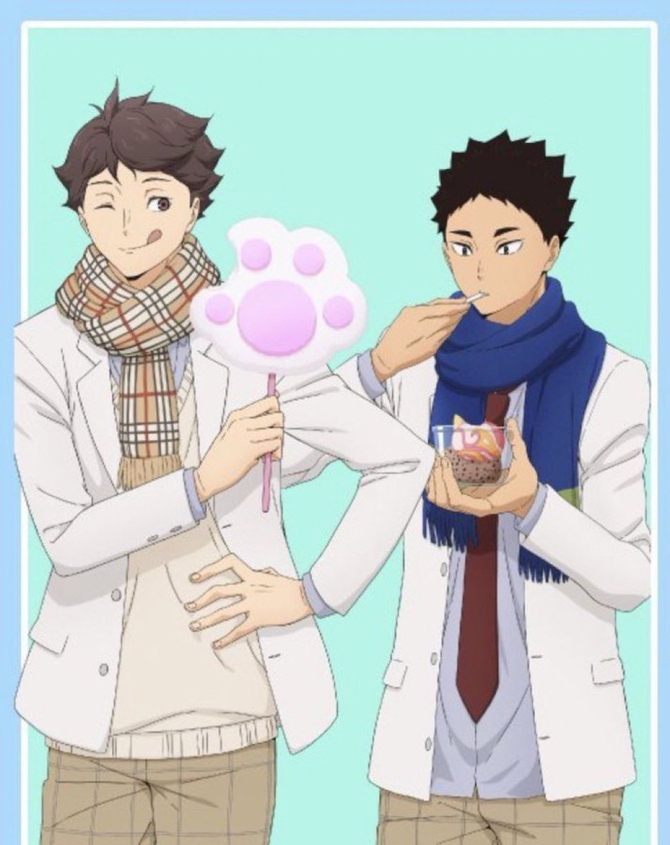 the way oikawa looks at iwa-chan while he nibbles on his food pLS LORD WHEN 🥹😭