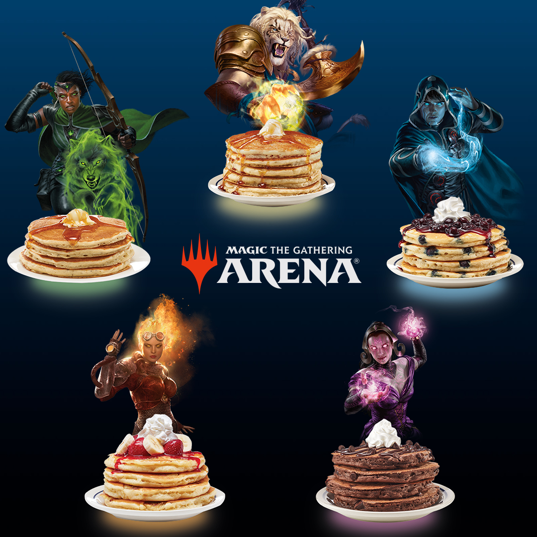 IHOP's tweet photo. Something magical is happening at IHOP. Tap your mana and sign up for our rewards program for exclusive Magic The Gathering Arena content https://t.co/9QOIHa3HBi