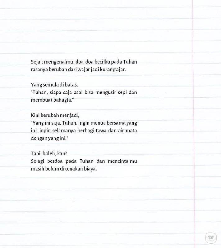 Karya ㅡ Tuhan pasti sudah hapal sekali nama panjangmu karena terlalu sering kusebutkan dalam doaku.