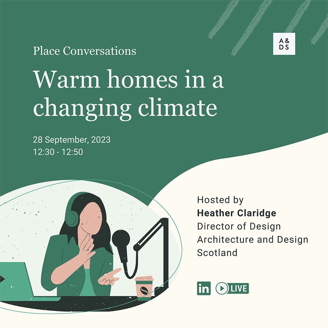 Based on @ScotGovNetZero, home heating is one of the two biggest contributors to #climatechange in Scotland from individuals. Tune in to #PlaceConversations to hear our Director of Design, @hmc474, explore the topic of warm homes in a changing climate 👉 bit.ly/PCCW23-X