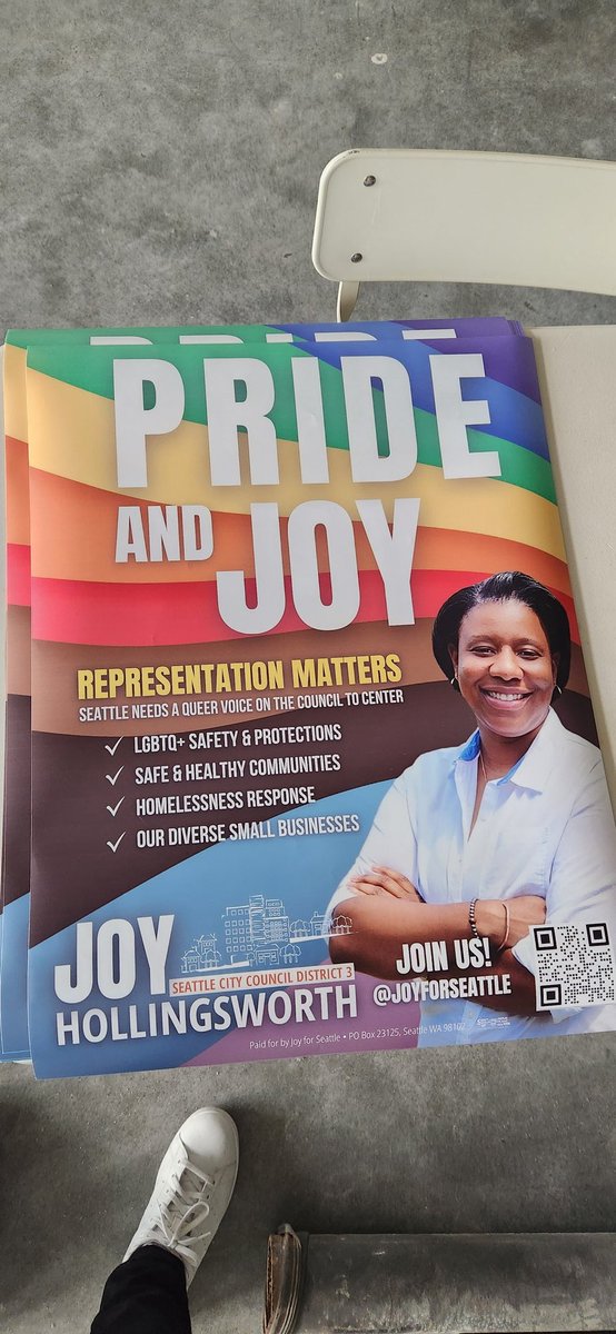 Our Seattle City Council needs a little Pride and Joy. 🌈 🏳️‍🌈  
#connectingcommunities 
#prideandjoy
#blockbyblock 

Look out for these special posters! 👇🏾👇🏾👇🏾👇🏾👇🏾