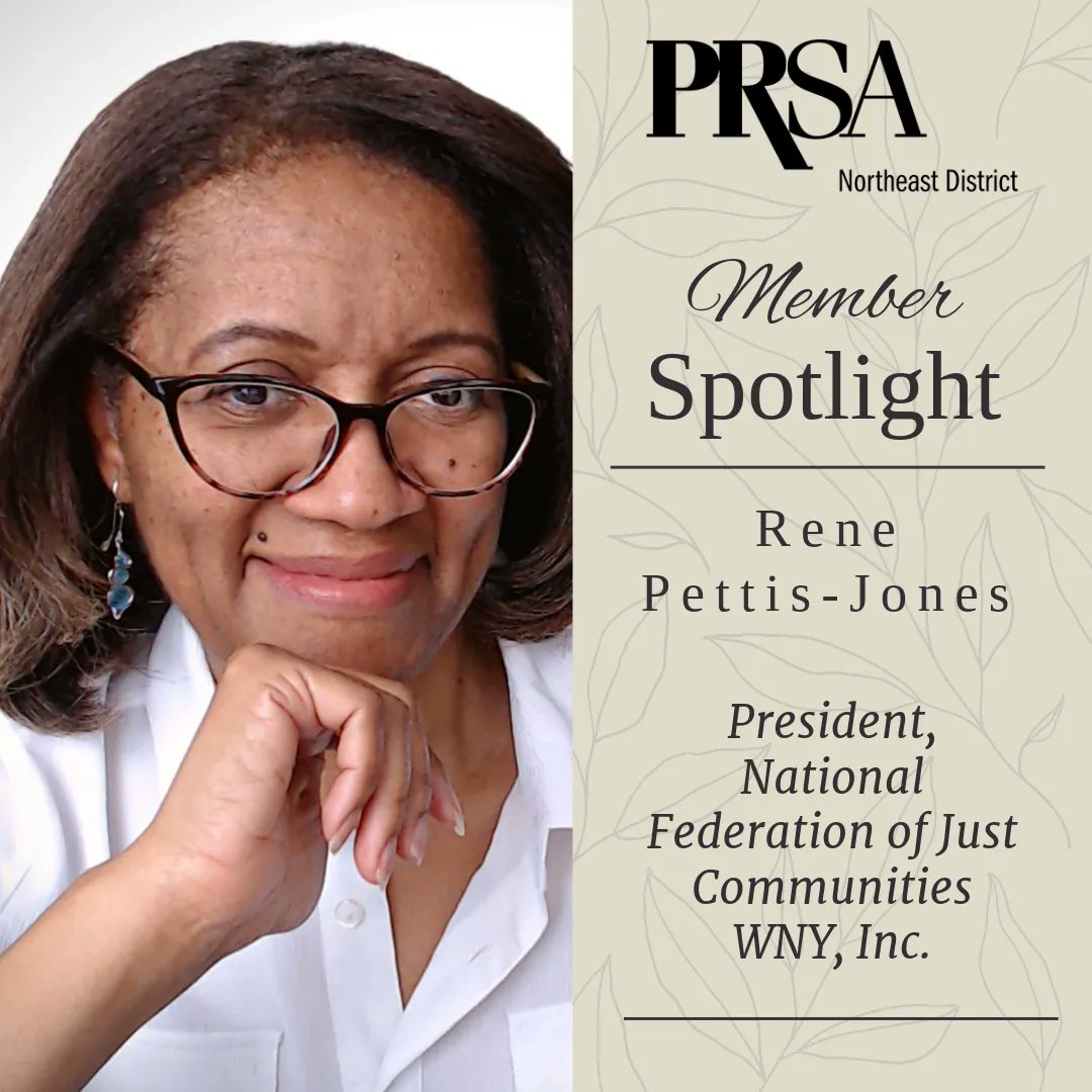 Our Member Spotlight features Rene Pettis-Jones, president of <a href="/NFJCWNY/">NFJC of WNY, Inc.</a>. On 9/21, during the Excalibur Awards, she will receive the Board of Directors Distinguished Service Award from the <a href="/prsabuffniag/">PRSA Buffalo Niagara</a> Chapter of <a href="/PRSA/">PRSA</a>. Congratulations! #PRSA #PRSANED