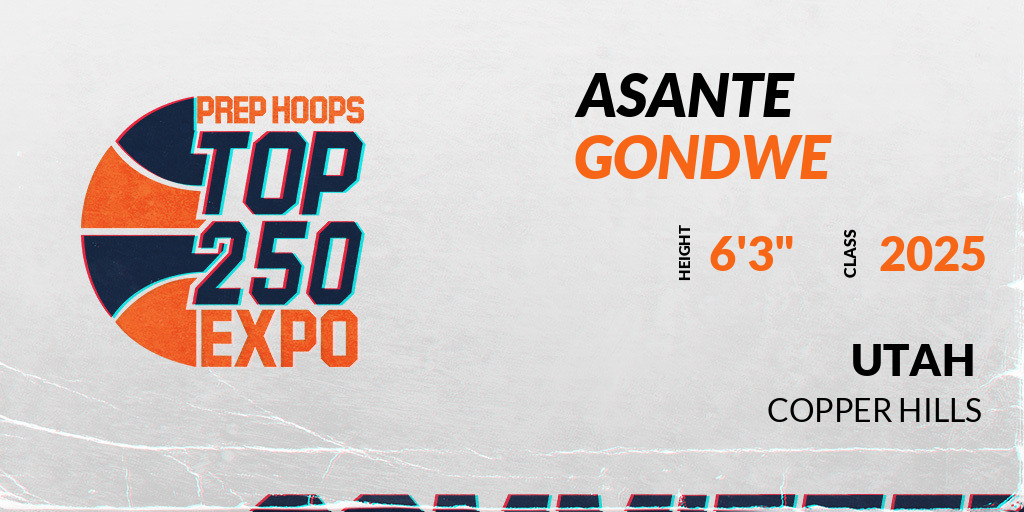 Welcome Class of 2025 Asante Gondwe (<a href="/AsanteGondwe/">Asante Gondwe</a>) of Copper Hills HS to the <a href="/PrepHoopsUT/">Prep Hoops Utah</a> Showcase @ Karl Malone Training Center. 

🔥🏀 #PHTop250UT 🏀🔥

Register NOW! 👇  
events.prephoops.com/e/878/register…