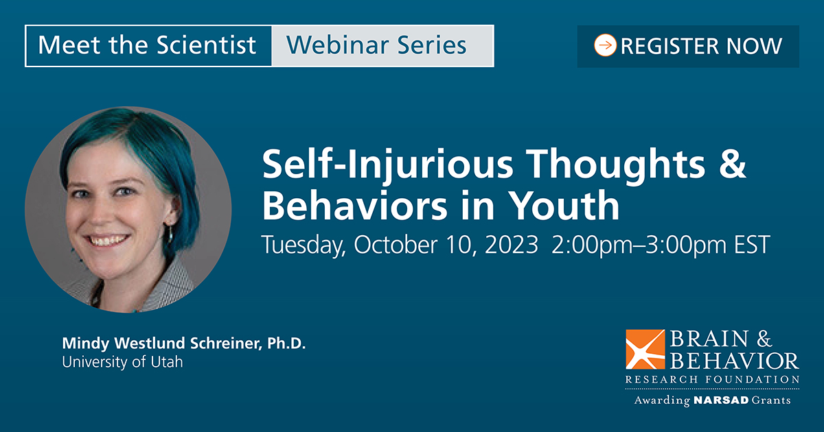 Join us on October 10th for our next #mentalhealth webinar. Next month's webinar will focus on "Self-Injurious Thoughts &amp; Behaviors in Youth." Follow the link to register and learn more: ow.ly/8lnX50PJtwC
#suicidepreventionawarenessmonth