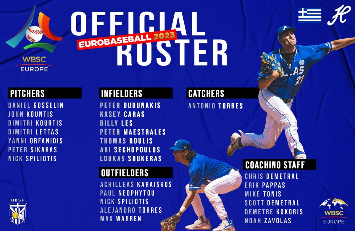 GreekBaseball's tweet image. Official Roster for 2023 Euro Championship 🇬🇷⚾️