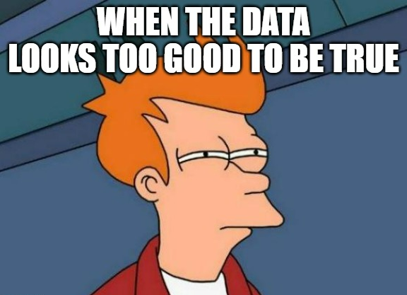 The Data Incubator, A Pragmatic Institute Company (@thedatainc) on Twitter photo When the data looks too good to be true, it's time to put on your detective hat 🕵️♂️
🔍 What can you do to double-check if the data is correct?
☑️ Outlier Detection
☑️ Data Validation
☑️ Statistical Analysis
☑️ Domain Expertise When the data looks too good to be true, it's time to put on your detective hat 🕵️♂️
🔍 What can you do to double-check if the data is correct?
☑️ Outlier Detection
☑️ Data Validation
☑️ Statistical Analysis
☑️ Domain Expertise