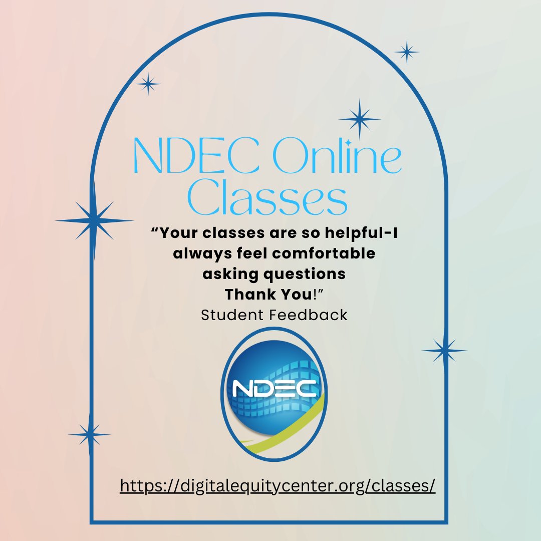 Another great review from a student! @susancorbett, #digitalequity, #digitalskills
 digitalequitycenter.org/classes/