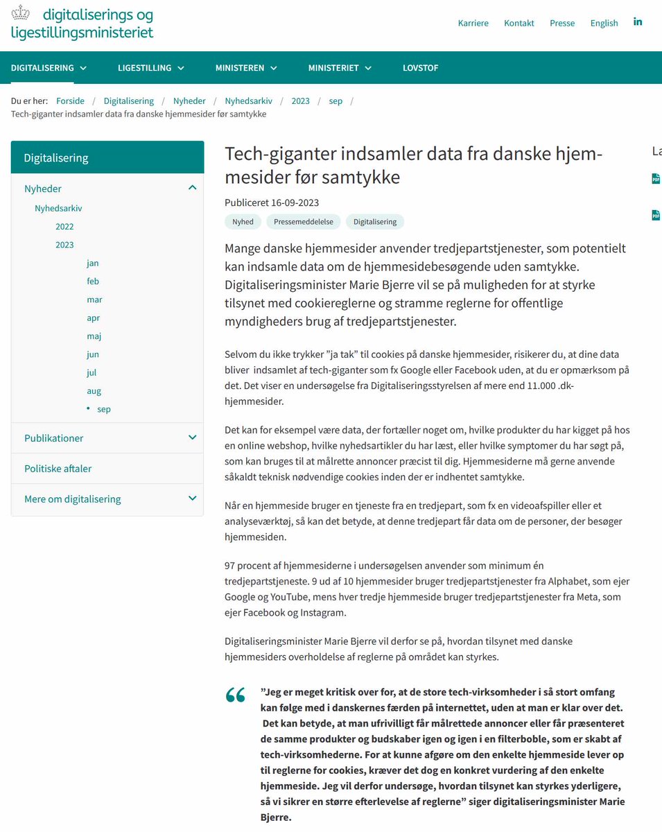 Jeg må bøje mig: Digitaliseringsstyrelsens undersøgelse ser meget grundigere ud end min gamle artikel. Men de har så også haft otte år til at reagere. 🙈 #dkpol digmin.dk/digitalisering… version2.dk/artikel/langt-…