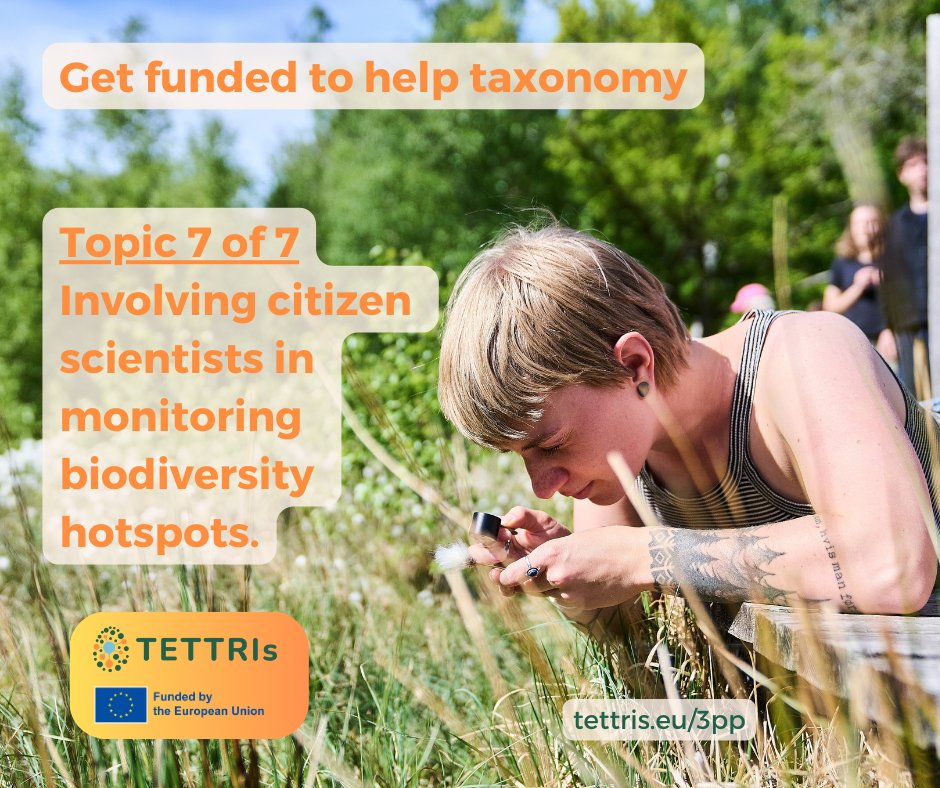 Get funding to involve #CitizenScientists in monitoring #biodiversity hotspots. 

We have 7 specific topics we need help with.
Topics 7 ask for help monitoring Nature 2000 areas or the Mediterranean hotspot. 

More below 🐝🌿🦋

@EuCitSci @eurotaxonomy
@REA_research @EU_ENV