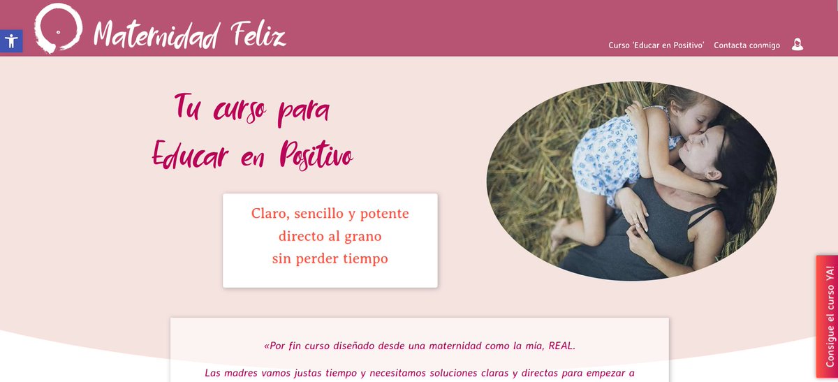 LA web del curso!
maternidadfeliz.es
Lo dicho, falta revisar algunas cosas, aligerar algunos trozos, alguna cosilla de diseño y el curso se irá ampliando y mejorando que tengo muchas ideas para añadir! 
PERO el contenido básico está ahí! A vuestra disposición previo pago! 👉
